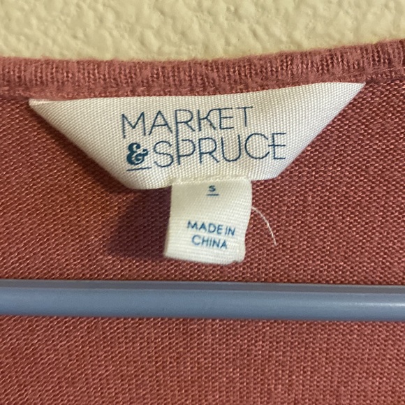 Market & Spruce striped thin sweater with buttons size small - Picture 2 of 5